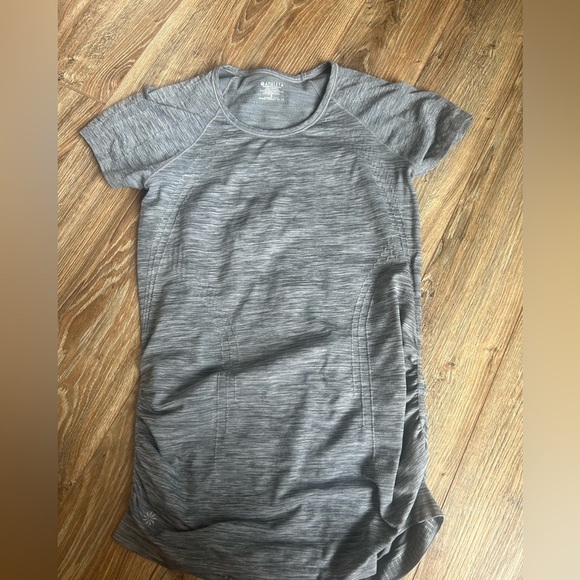 Athleta Shirt Womens Small Speedlight Seamless Tee T-Shirt Top Gray - Picture 1 of 6